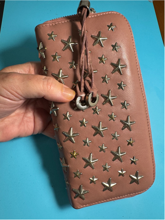 Jimmy Choo Handbags - Jimmy Choo Star Studded Leather Wallet, One Size, Pink and Silver
